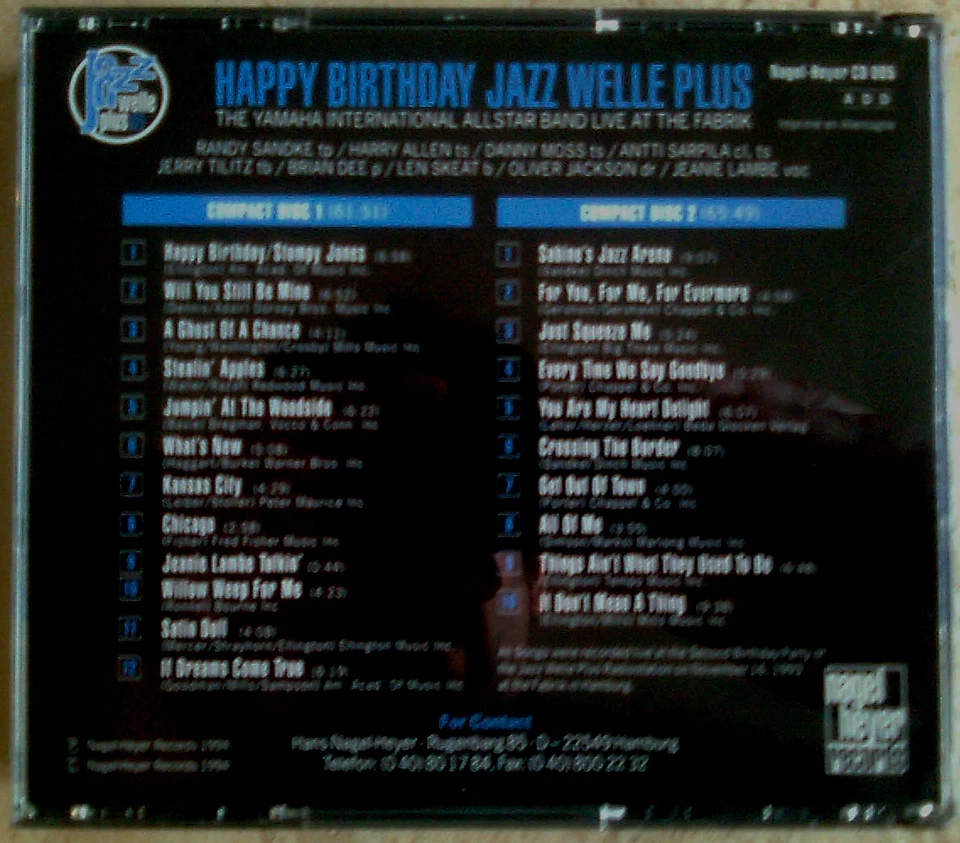 Happy Birthday Jazz Welle Plus - CD-Compi. / Nagel Heyer Rec. - Jazz, Fabrik - Bild 2 von 4