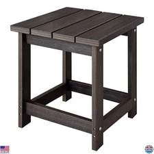 LZRS Adirondack Square Outdoor Side Table for Patio, Pool Composite Patio