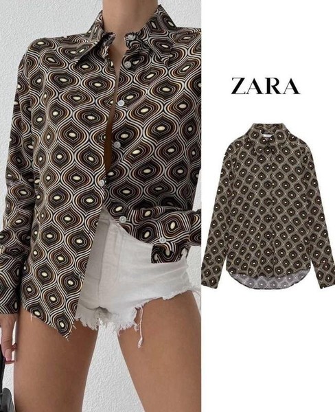 Women ZARA Shirt Black 38 / M / 46