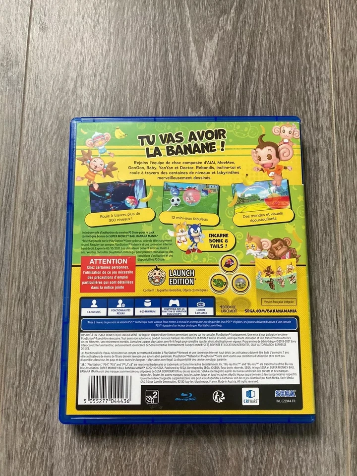 SUPER MONKEY BALL BANANIA MANIA PS4 TBE PAL FR, photo 2 sur 4