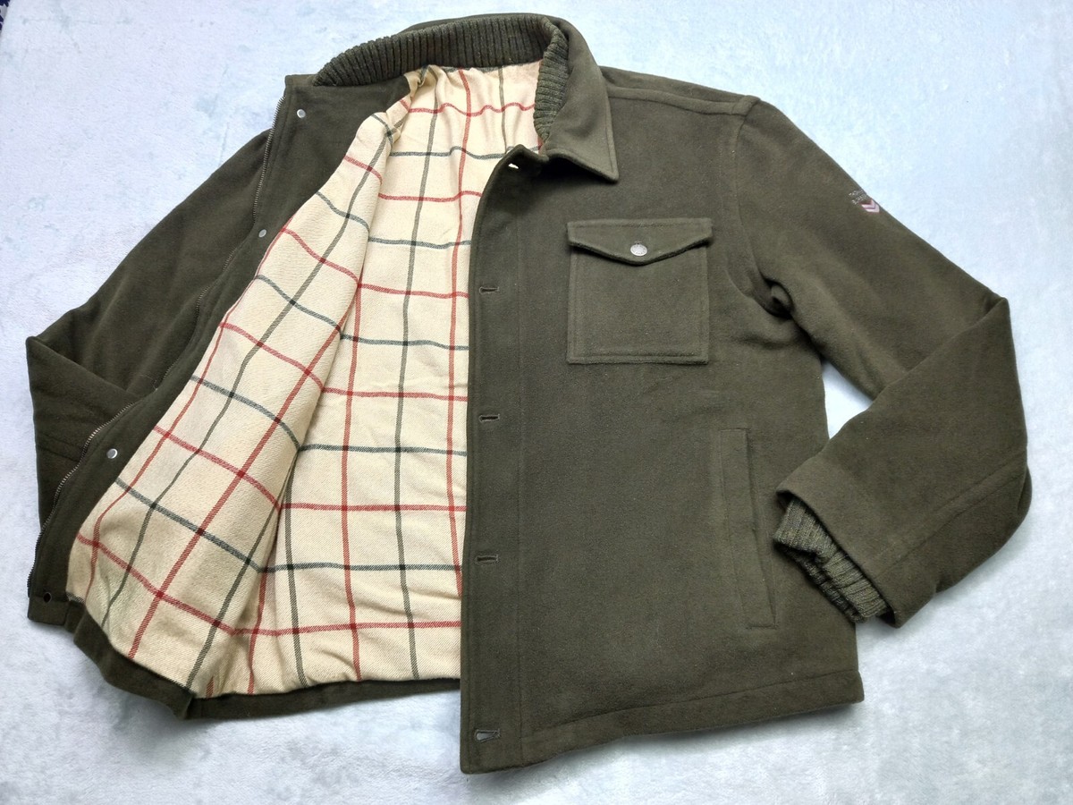 Vintage Thomas Burberry 90s Wool Bomber Jacket Green Army Vintage Thomas Burberry 90s Wool Bomber Jacket Green Army