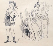 Dream Of Free Woman Drawing In Ink Circa 1870 Portrait