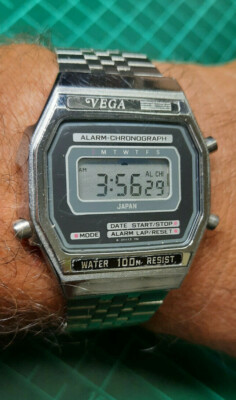 Vintage 80s Seiko Vega PA80 341597 LCD Japan Watch LCD Water Resist 100M
