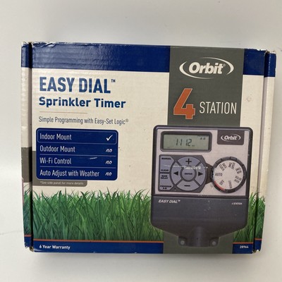 Orbit 28964 Irrigation Timer Easy Dual 4 Station Indoor Mount Easy Set Logic