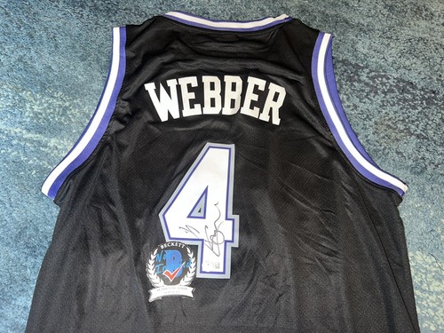 Chris Webber Signed Sacramento Kings Jersey Fab Five #1 Overall Pick Beckett #2