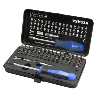 Vega Industries VSH53A  53Pc Industrial Screwdriver Bit & Hand Driver Set