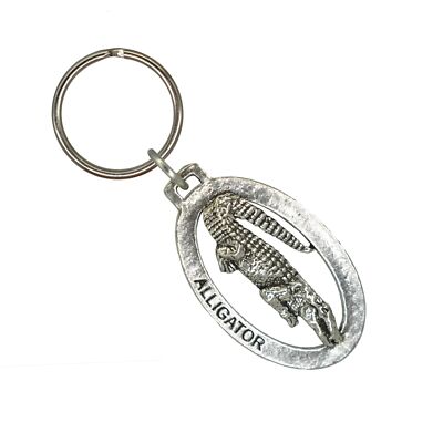 Alligator Keychain, A070KC, 2 Inches, Gator, Swamp, Metal, Gift, Durable