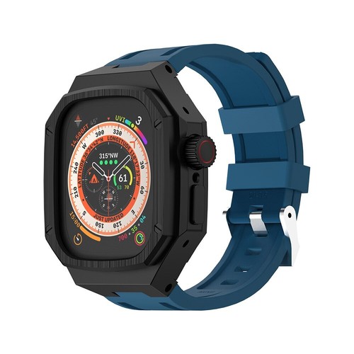 Kit Steel Mod Estuche Protector de Vidrio Banda Fr Apple Watch Ultra 2 49 mm Correa de Goma - Imagen 35 de 43