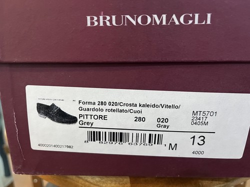 Magnanni Wildleder Horse Bit Pittore grau Halbschuhe US 13M - Bild 11 von 11