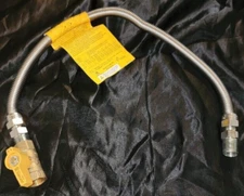 24" 3/8" Gas Range & Furnace Connector Hose CrownFlex Indoor & Outdoor W/ Valve