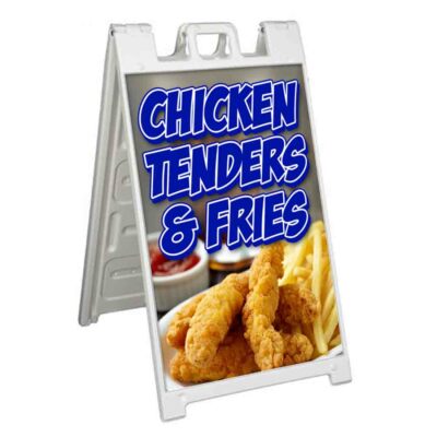 CHICKEN TENDERS Signicade 24x36 A Frame Plastic Sidewalk Sign CARNIVAL FAIR FOOD
