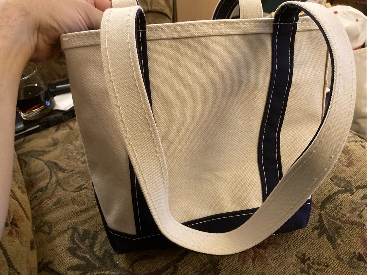 ダークブラウン 茶色 90s00s LL.Bean BOAT AND TOTE 太ボーダー USA製