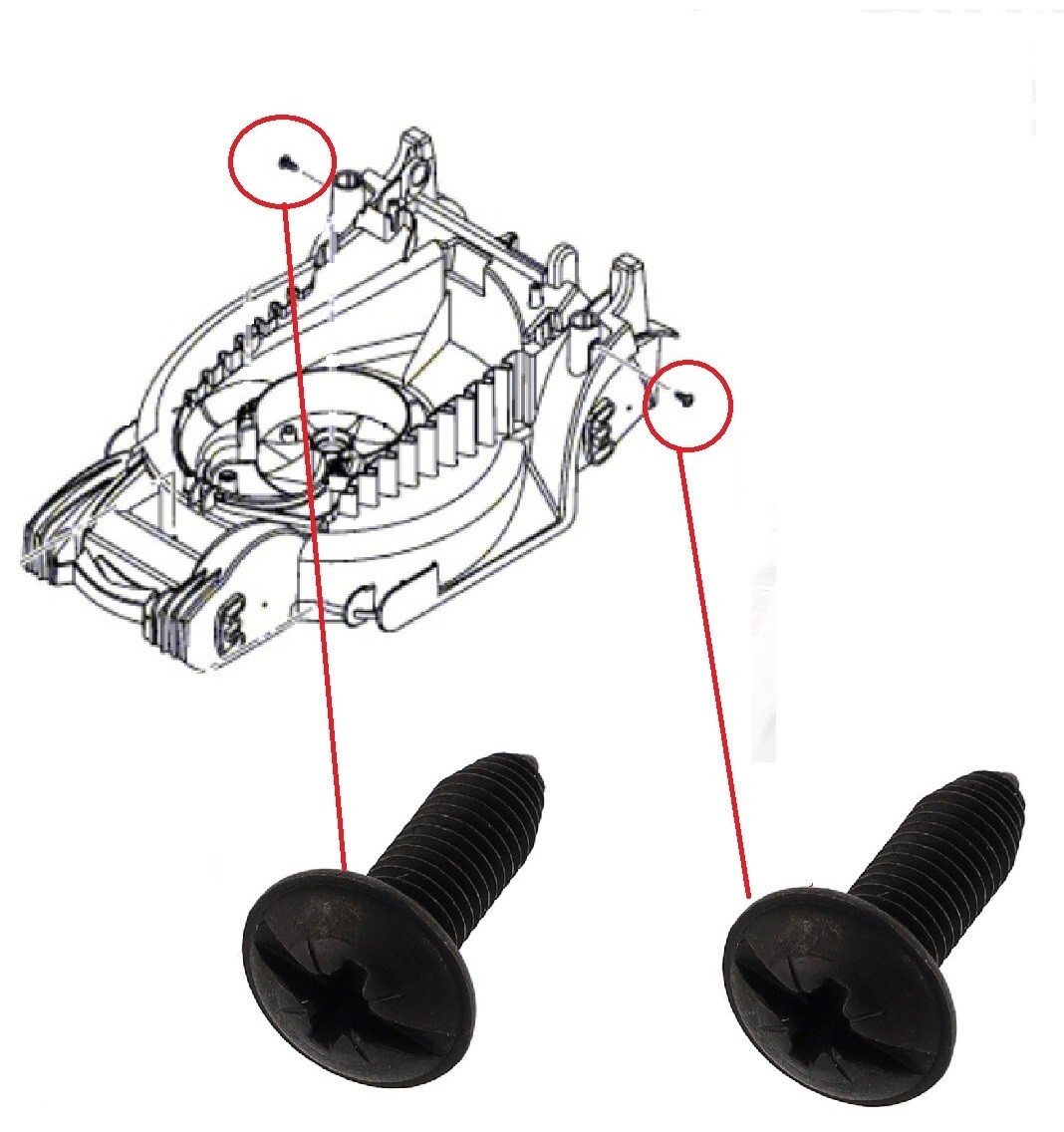 Genuine Bosch Rotak Lawnmower Screws x2 F016L36542 for lower handle
