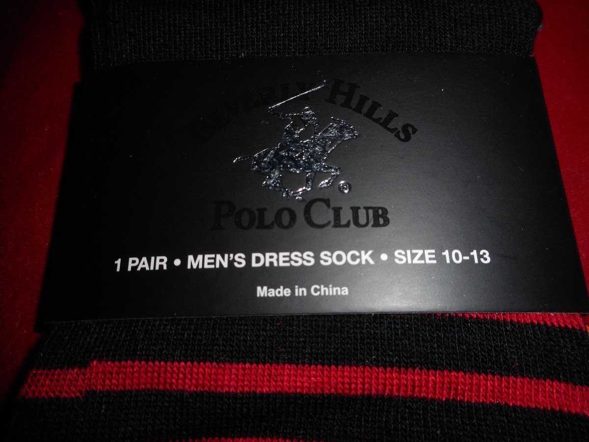 4 Pair Large Beverly Hills Polo Club Men Acrylic Dress Socks Fits
