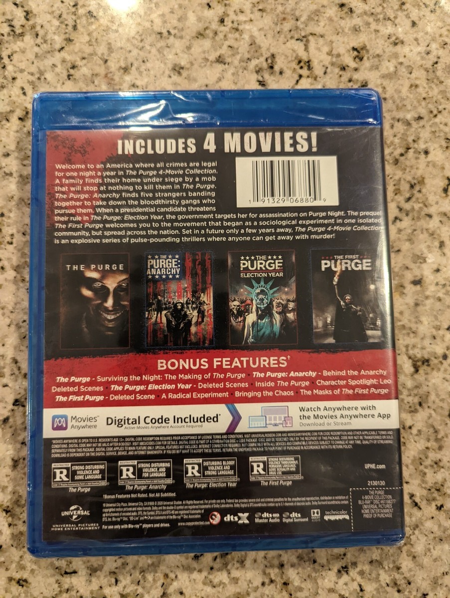 The Purge 4-movie Collection Blu-ray Ethan Hawke NEW