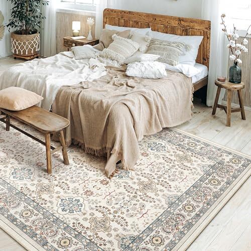 9x12 Area Rugs for Living Room: Vintage Boho Floral Print 9' x 12' Multi Color - Picture 6 of 6