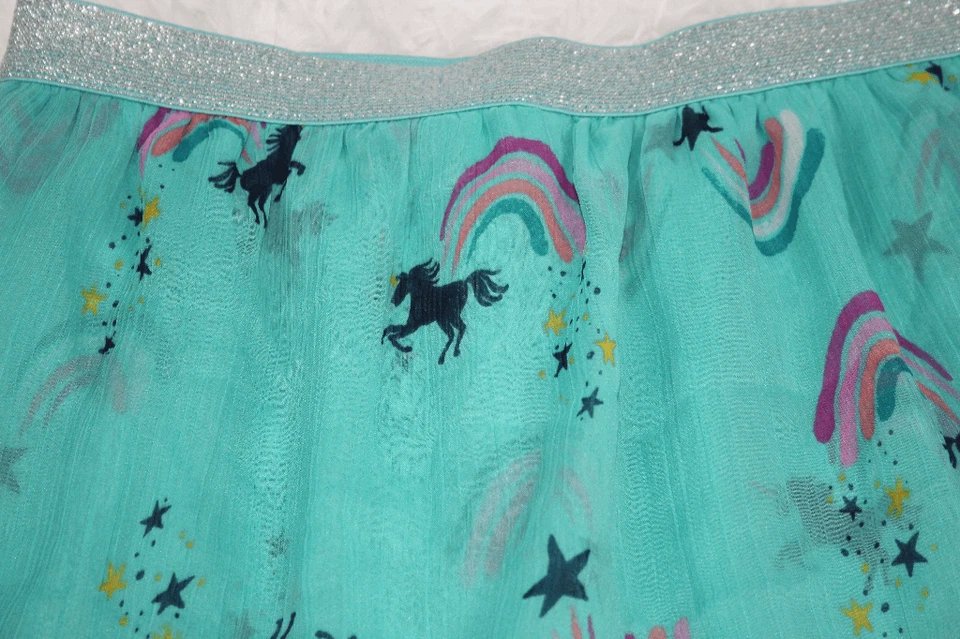 Falda para niña Sonoma verde azulado unicornio y arco iris Foto 2 de 4