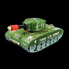 VTG Japan Daiya X-58 USA 702609 US Army Green Toy Tank BATTERY NOT WORKING