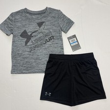 Under Armour UA Boys Tee Shirt  Shorts Set Outfit Sz 24M NEW