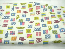 Nautical Flags Knots Marine Print Cotton Drapery Upholstery Fabric 2.5yds 44"W