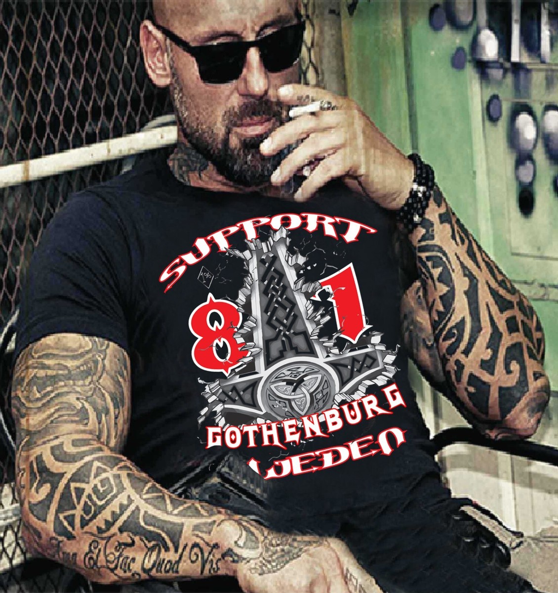 49 Hells Angels Sweden Hammer Gothenburg Support81 Black T-Shirt