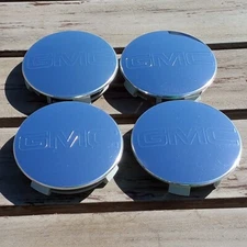 New 4pc 07-12 GMC OE Polished 3.25" Denali Sierra Yukon 1500 Center Cap 88961684