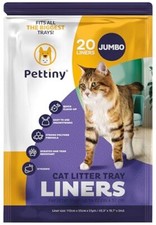 Jumbo Cat Litter Box Liners with Drawstrings - 43" x 19" Scratch Resistant Ca...