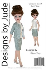 Classic Suit Doll Clothes Sewing Pattern for 21" Modern Cissy dolls