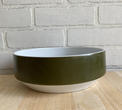 Vintage Contempo Frost Fine Porcelain Cedar or Henna Green Bowl