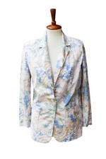 Talbots Floral Blazer Pink Blue Pastel Size 8 Cottage Core Style Vintage 90s