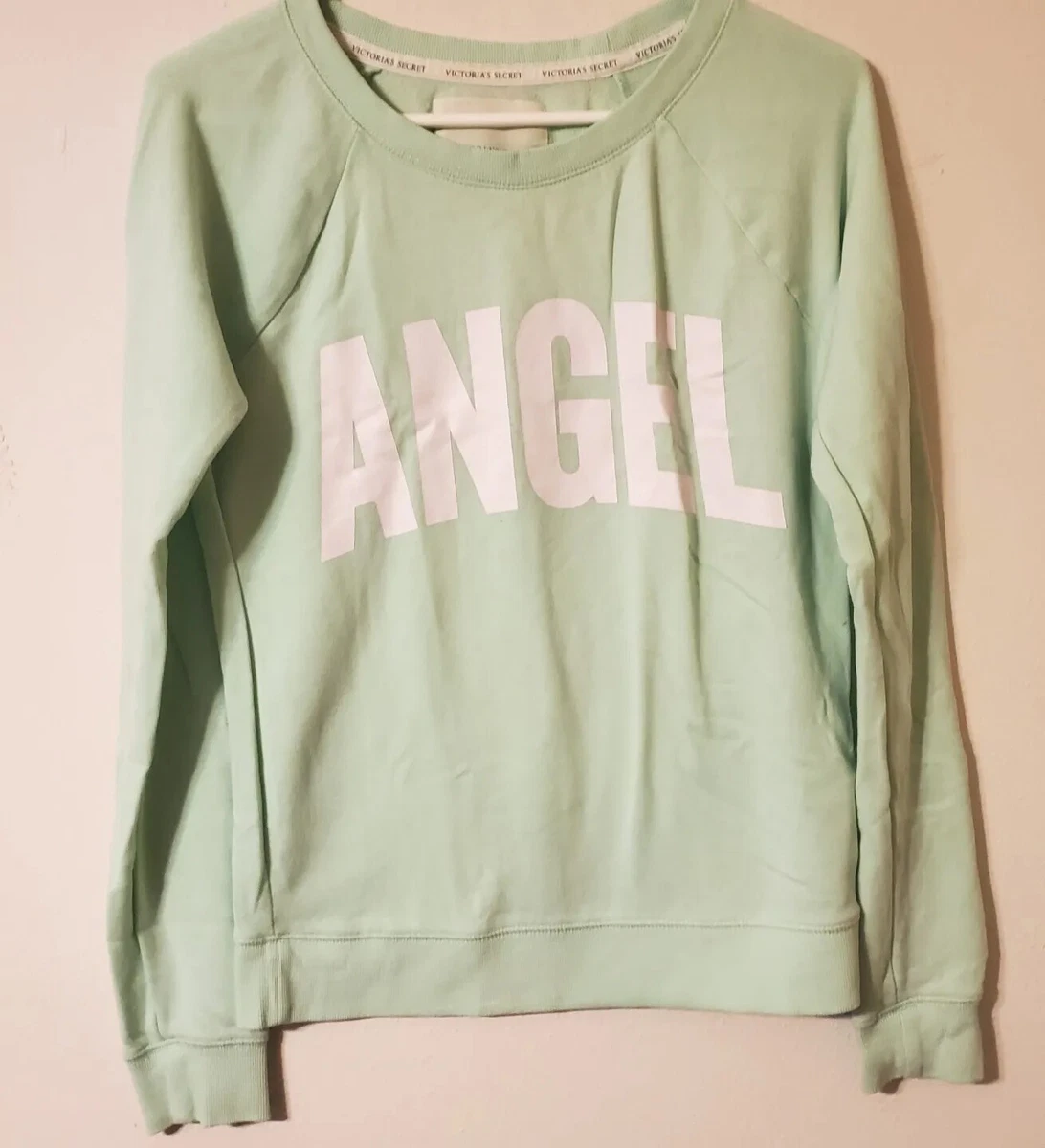 Victoria Secret Sweatshirt XS Mint Green Long Sleeve ANGEL Pullover