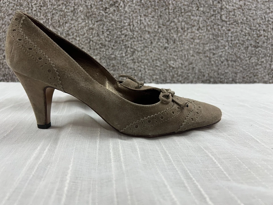 Zapatos de salón Peter Kaiser color topo punta de ala tacón de gatito gamuza para mujer talla UK 4,5 (7) Foto 2 de 4