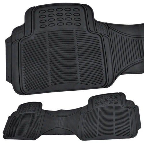 Rubber Liner for Jeep Wrangler Floor Mats Black 3 PC Semi Custom Fit All Weather - Image 4 of 4
