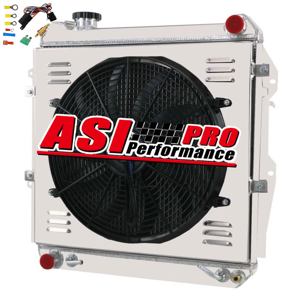 4 Row Radiator+Shroud Fan Fit 1988-1995 Toyota 4 Runner Pickup Truck  3.0L V6 - Image 2 of 4
