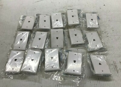 Qty/15 Eagle Electric RJ11 3532-4W Flush Mount Voice/Data Modular Jack Plate