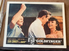 Goldfinger 1964 United Artists James Bond 11x14" crime lobby card Sean Connery