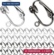 36 Pack Clip Earring Converters for Jewelry Making,Silver and Black Eas