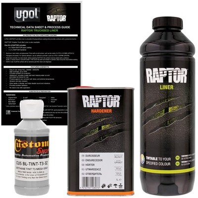 U-POL Raptor Tintable Mesa Gray Spray-On Truck Bed Liner Coating, 1 Liter