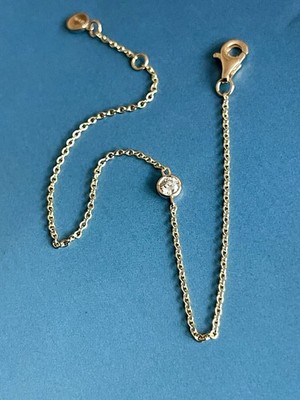 18ct Yellow Gold Solitaire Diamond Bracelet  0.15ct Bezel Set Cervin Blanc