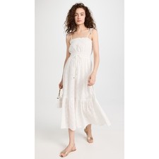 MINKPINK White Sadie Brodery Midi Cotton Sundress (S)