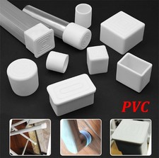 Square Rubber Floor Protector Pads Furniture Feet Non-Slip Covers-White