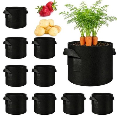 Stowetry 10er Pack 10 Gallonen Gemüse Grow Beutel, atmungsaktiv Vliesstoff L, schwarz 