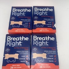 Breathe Right Extra Strength Nasal Strips LOT OF 4 104 Count Sleep Exercise Trav