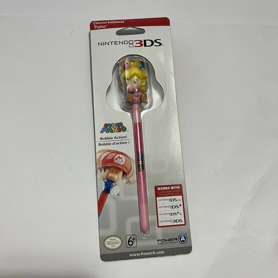 Super Mario Nintendo 3DS Bobble Acción Bobblehead Stylus Bebé Princesa Melocotón Nuevo Foto 2 de 3
