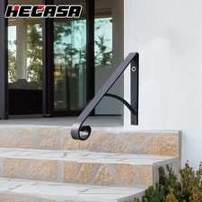 HECASA Steel Handrail Railing for 1-2 Steps Wall Mount Step Hand Rail Grab Bar