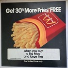 1984 McDonald's "Large Fries" Translite sign 21.75" X 21.75 Advertising Display  — photo 4
