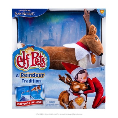 Elf Pets Reindeer Cuddle Toy for Christmas Spirit and Santa's Sleigh Magic