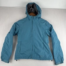 Eddie Bauer Womens Petite S Fleece Lined Windbreaker Jacket Teal hooded Thermore