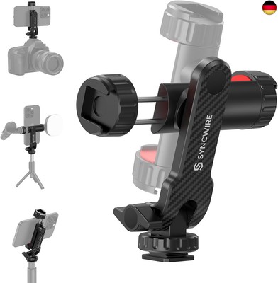 SYNCWIRE Handyhalterung für Stativ, Handy Stativ Adapter mit 2 Blitzschuhen und 