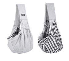 Dog and Cat Sling Carrier - Reversible Puppy Carrier Purse with Storage Pocket,